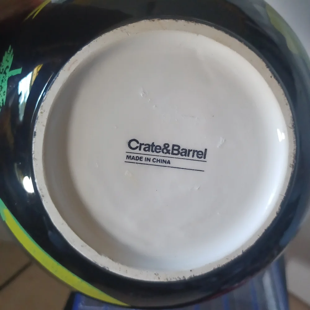 Crate & Barrel Veggie Pattern Cereal Bowl